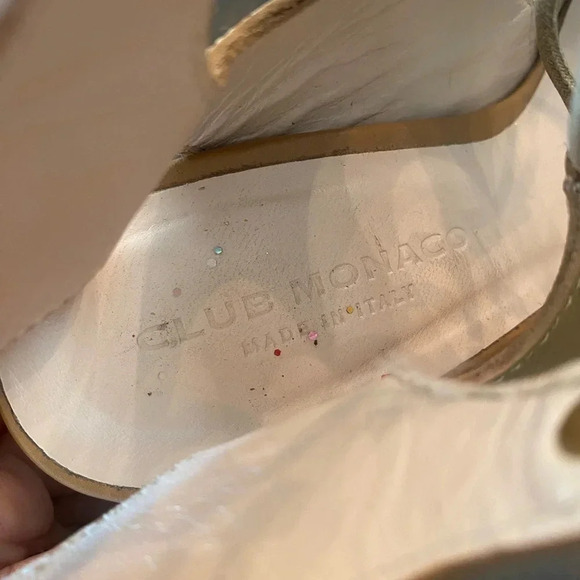 Club Monaco Leather Beige Laced Up Heels - Picture 10 of 10